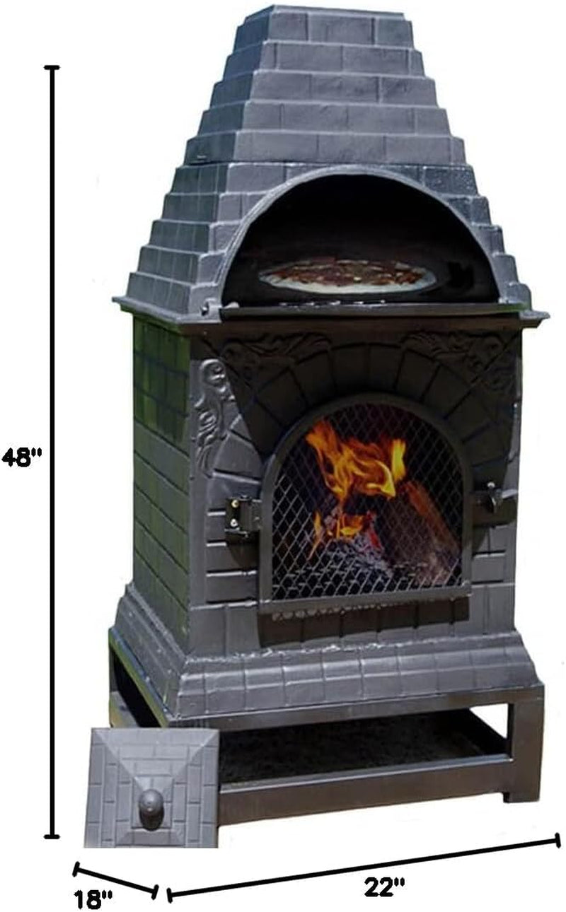Blue Rooster Casita Grill Chiminea: Outdoor Wood-Burning Fireplace and Pizza Oven