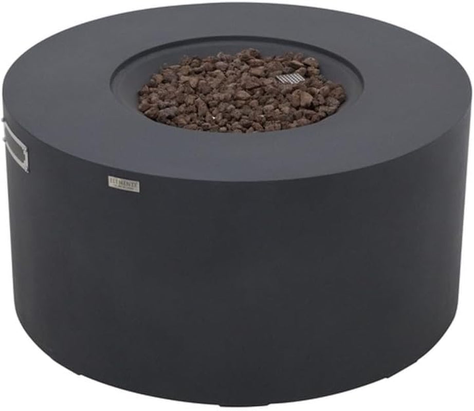 Nantucket 26" Modern Concrete Fire Pit with Lava Rocks - Perfect for Patios, Gardens, and Indoor Heating