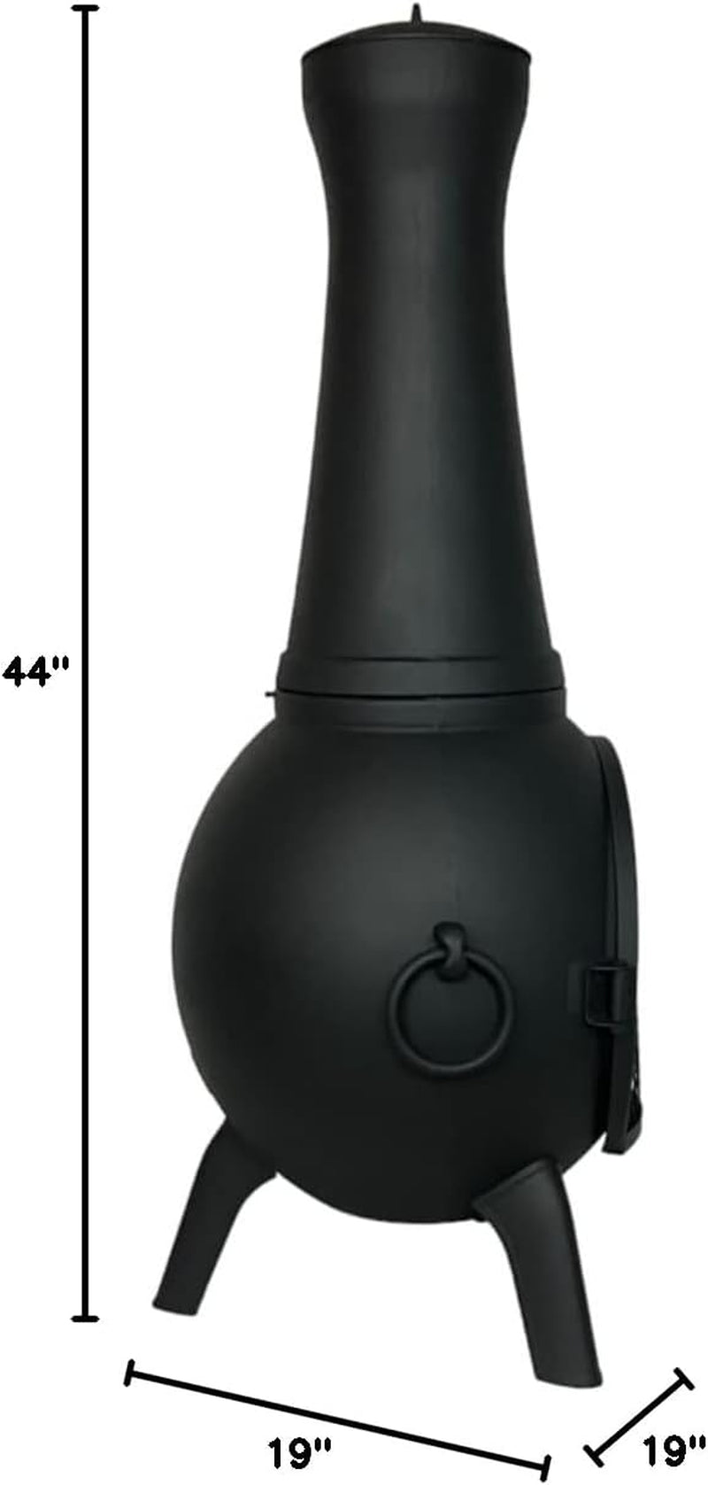 Elevate Your Outdoor Experience with the Blue Rooster Prairie Fire 44" Tall Wood-Burning Cast Aluminum Chiminea - Perfect for Deck or Patio!