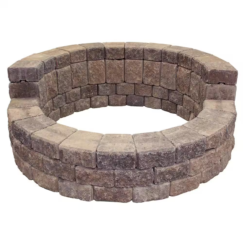 Northwest Blend 58-Inch x 20-Inch High Back Concrete Stackstone Fire Pit Kit - Perfect for Outdoor Gatherings!
