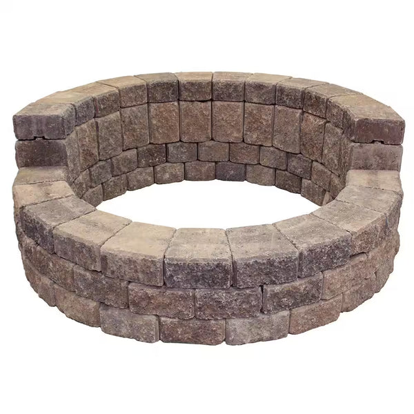 Northwest Blend 58-Inch x 20-Inch High Back Concrete Stackstone Fire Pit Kit - Perfect for Outdoor Gatherings!