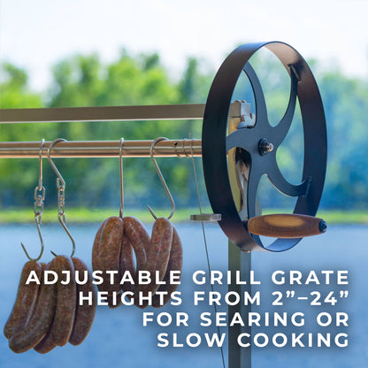 Argentine Santa Maria Heritage Wood-Fired and Charcoal Grill with Fire Brick Construction