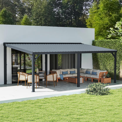 Transform Your Outdoor Space with the Stylish Domi 12' x 20' Lean-To Gazebo – Perfect for Patios and Decks!
