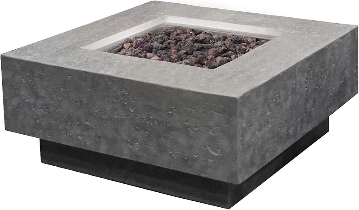 Stylish 36" x 36" Manhattan Propane Fire Pit Table in Durable Cast Concrete