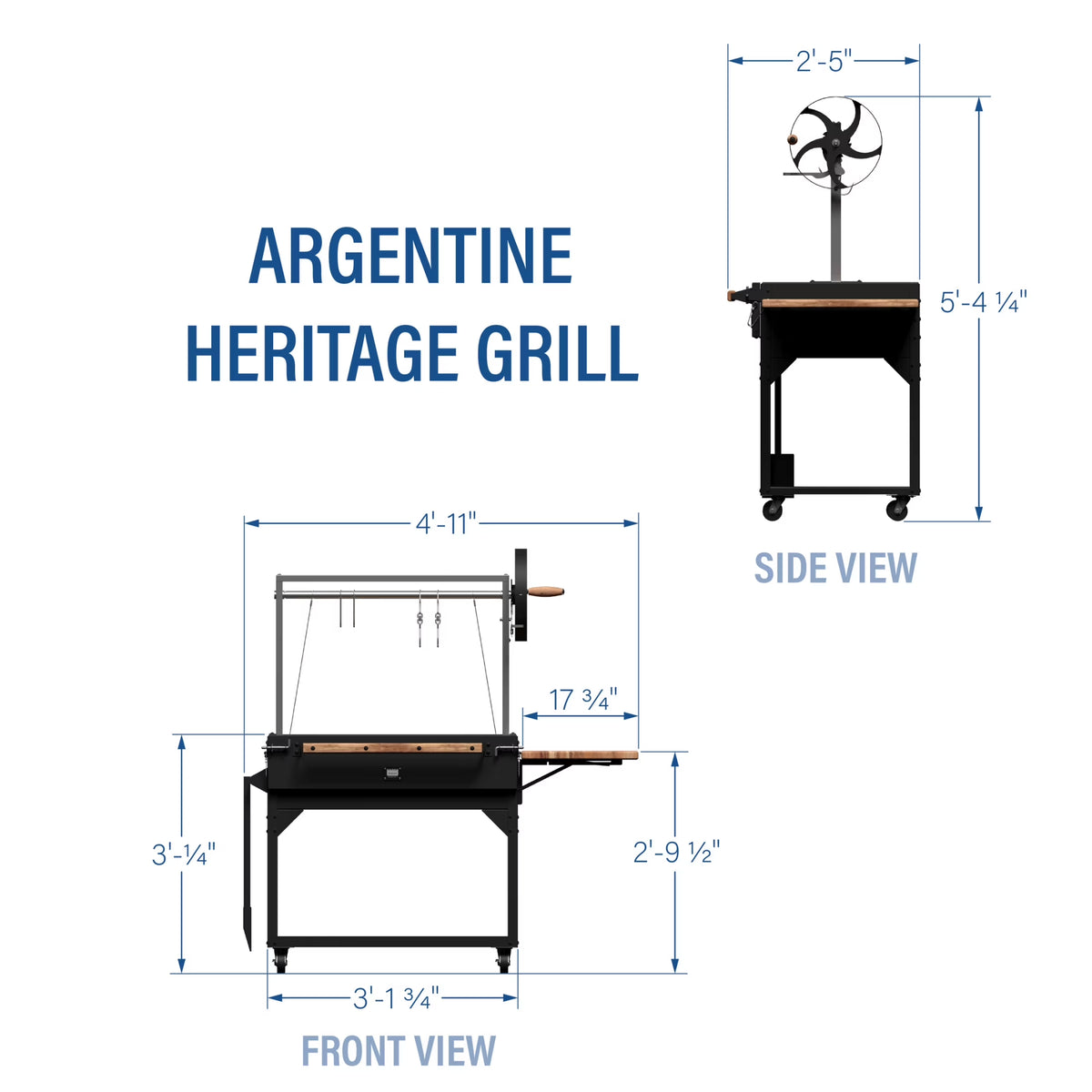 Argentine Santa Maria Heritage Wood-Fired and Charcoal Grill with Fire Brick Construction