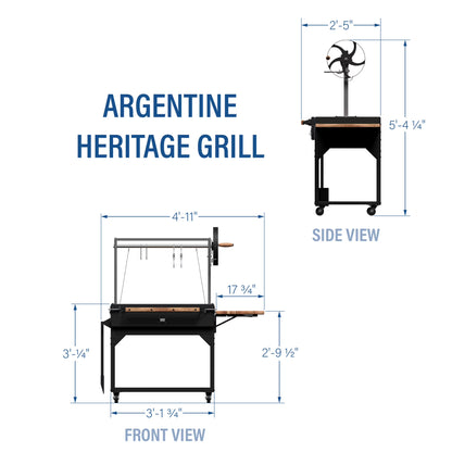 Argentine Santa Maria Heritage Wood-Fired and Charcoal Grill with Fire Brick Construction