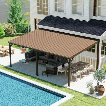 Transform Your Outdoor Space with the Stylish Domi 12' x 20' Lean-To Gazebo – Perfect for Patios and Decks!