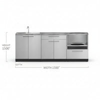 Classic Series 3PC Modular Outdoor Kitchen · 304 Stainless Steel · SS Door