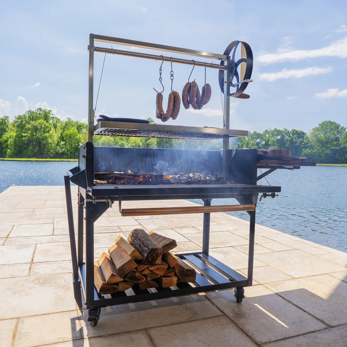 Argentine Santa Maria Heritage Wood-Fired and Charcoal Grill with Fire Brick Construction