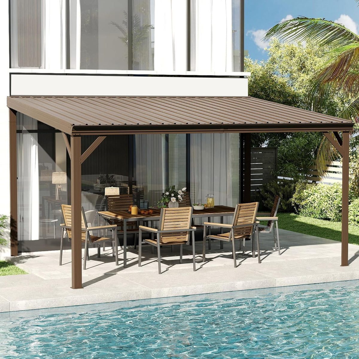 Transform Your Outdoor Space with the Stylish Domi 12' x 20' Lean-To Gazebo – Perfect for Patios and Decks!