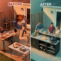 Classic Series 3PC Modular Outdoor Kitchen · 304 Stainless Steel · SS Door — Before & After