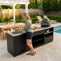 Classic Series 3PC Modular Outdoor Kitchen · 304 Stainless Steel · SS Door — Lifestyle