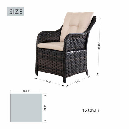Luxurious 5-Piece Outdoor Patio Fire Pit Conversation Set with Cushioned Armchairs and Stylish Fire Pit Table