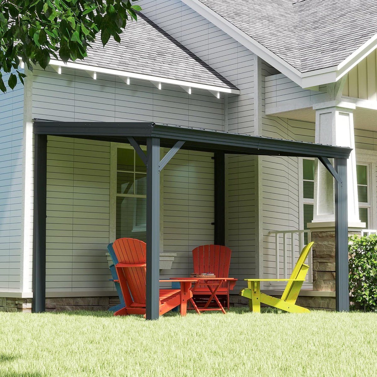 Transform Your Outdoor Space with the Stylish Domi 12' x 20' Lean-To Gazebo – Perfect for Patios and Decks!