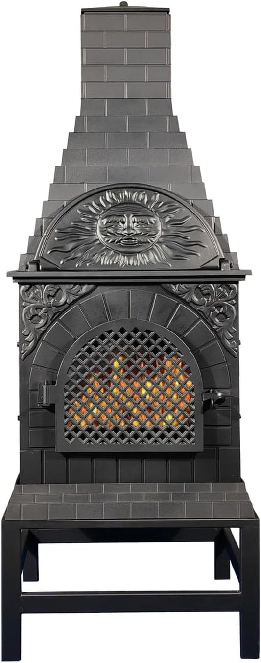 Blue Rooster Casita Grill Chiminea: Outdoor Wood-Burning Fireplace and Pizza Oven
