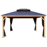 Hardtop Gazebo Built for Year-Round Use, 12x14 Aluminum Frame, Galvanized Steel Roof, Mosquito Net