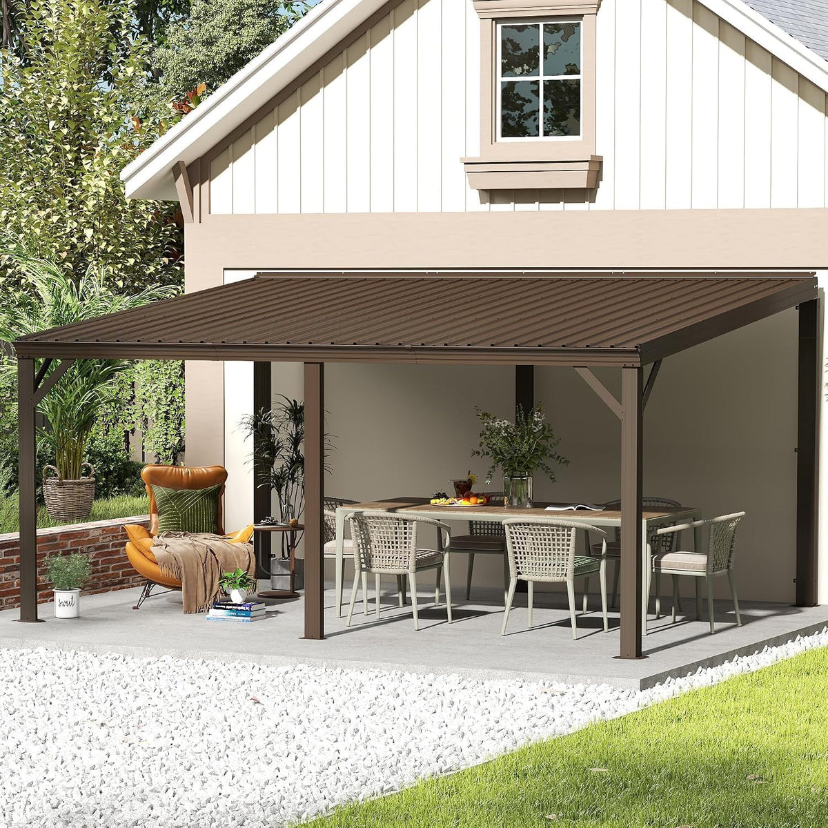 Transform Your Outdoor Space with the Stylish Domi 12' x 20' Lean-To Gazebo – Perfect for Patios and Decks!