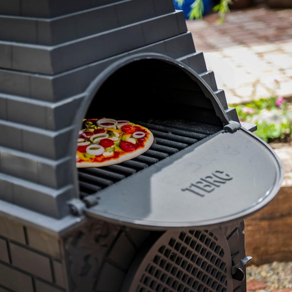 Blue Rooster Casita Grill Chiminea: Outdoor Wood-Burning Fireplace and Pizza Oven