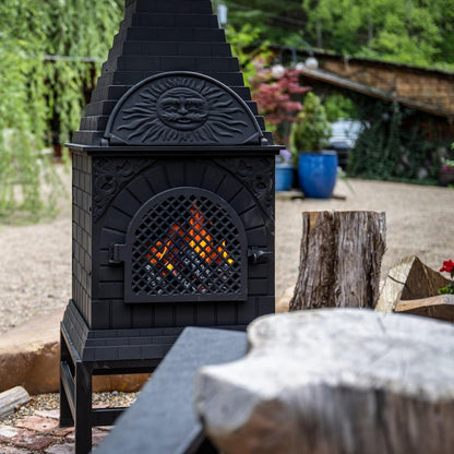Blue Rooster Casita Grill Chiminea: Outdoor Wood-Burning Fireplace and Pizza Oven