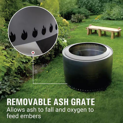 Cityscapes 25-Inch Smokeless Stainless Steel Outdoor Fire Pit for Effortless Ambiance