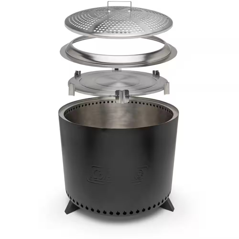 Cityscapes 25-Inch Smokeless Stainless Steel Outdoor Fire Pit for Effortless Ambiance