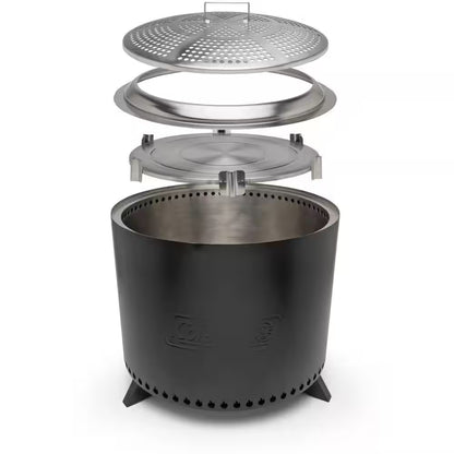 Cityscapes 25-Inch Smokeless Stainless Steel Outdoor Fire Pit for Effortless Ambiance