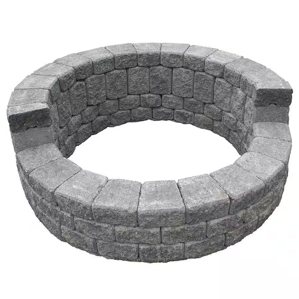 58-Inch x 20-Inch Cascade Blend Concrete Stackstone High-Back Fire Pit Kit