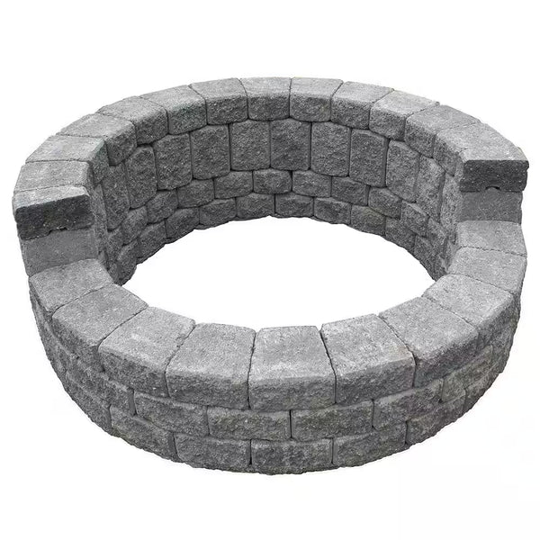 58-Inch x 20-Inch Cascade Blend Concrete Stackstone High-Back Fire Pit Kit