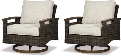 Upgrade Your Outdoor Space with the Signature Design by Ashley Brown Paradise Trail Round Wicker Fire Pit Table