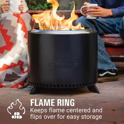 Cityscapes 25-Inch Smokeless Stainless Steel Outdoor Fire Pit for Effortless Ambiance
