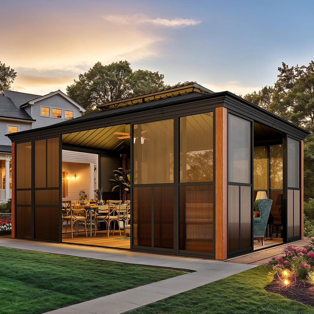 Experience the Ultimate Outdoor Retreat with Our 12' x 20' Hardtop Gazebo – Sturdy Aluminum Frame, Galvanized Steel Double Roof, and Cozy Netting for Your Patio, Lawn, or Deck!