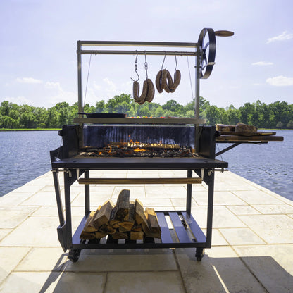 Argentine Santa Maria Heritage Wood-Fired and Charcoal Grill with Fire Brick Construction