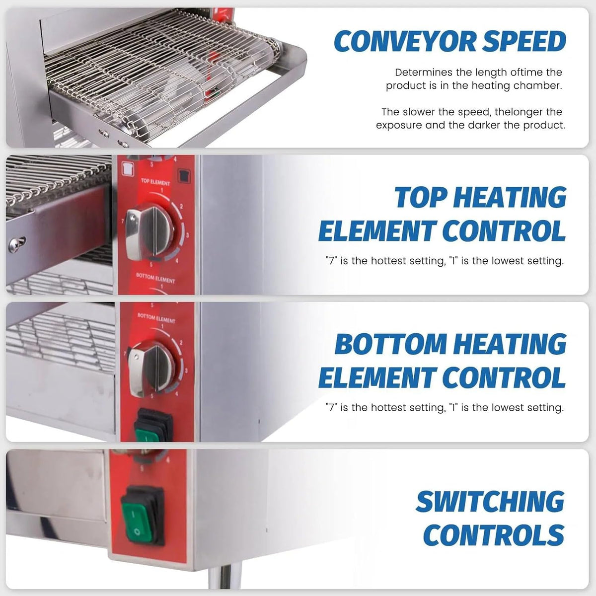 14-Inch Commercial Conveyor Pizza Oven, 3500W 208V Countertop Electric Oven with 14-Inch Belt and 6-20P Plug for Efficient Baking (60Hz)