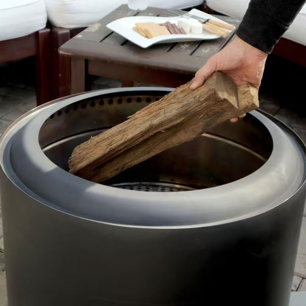 Cityscapes 25-Inch Smokeless Stainless Steel Outdoor Fire Pit for Effortless Ambiance
