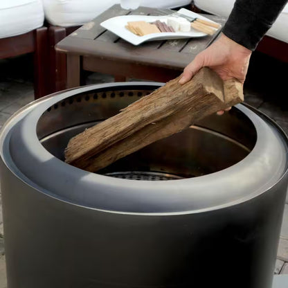 Cityscapes 25-Inch Smokeless Stainless Steel Outdoor Fire Pit for Effortless Ambiance