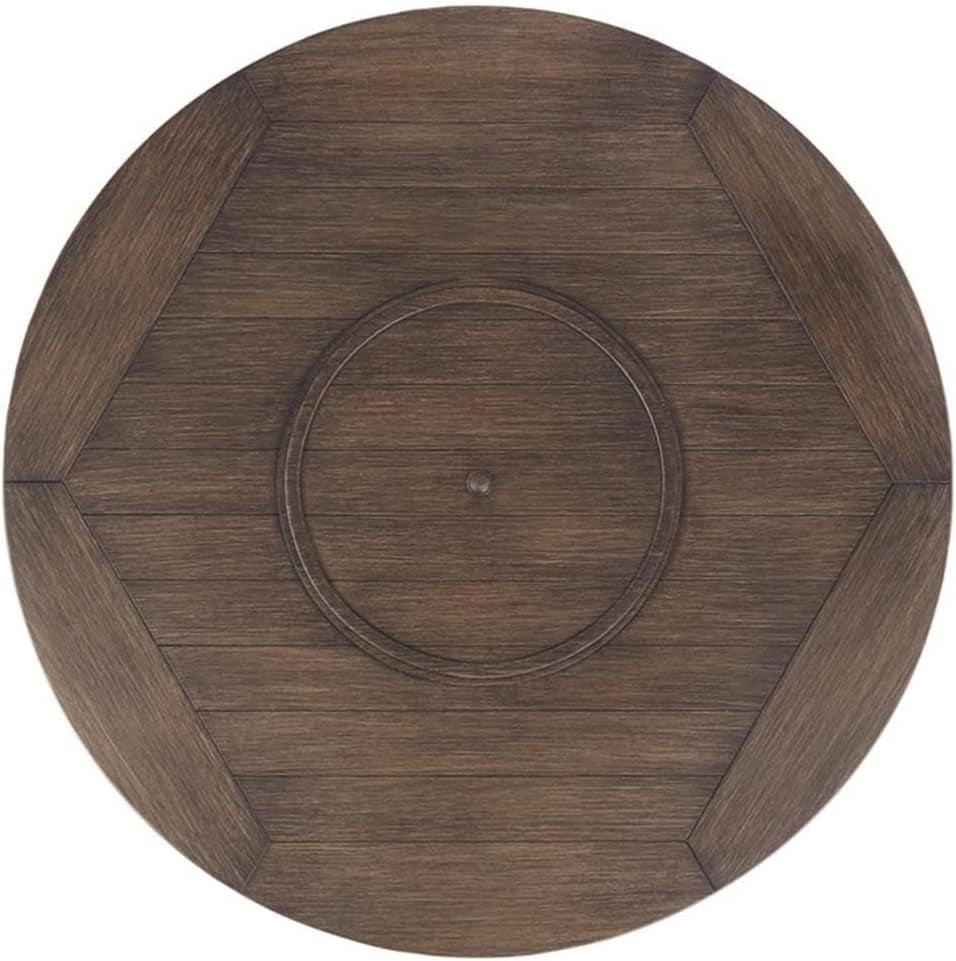 Upgrade Your Outdoor Space with the Signature Design by Ashley Brown Paradise Trail Round Wicker Fire Pit Table