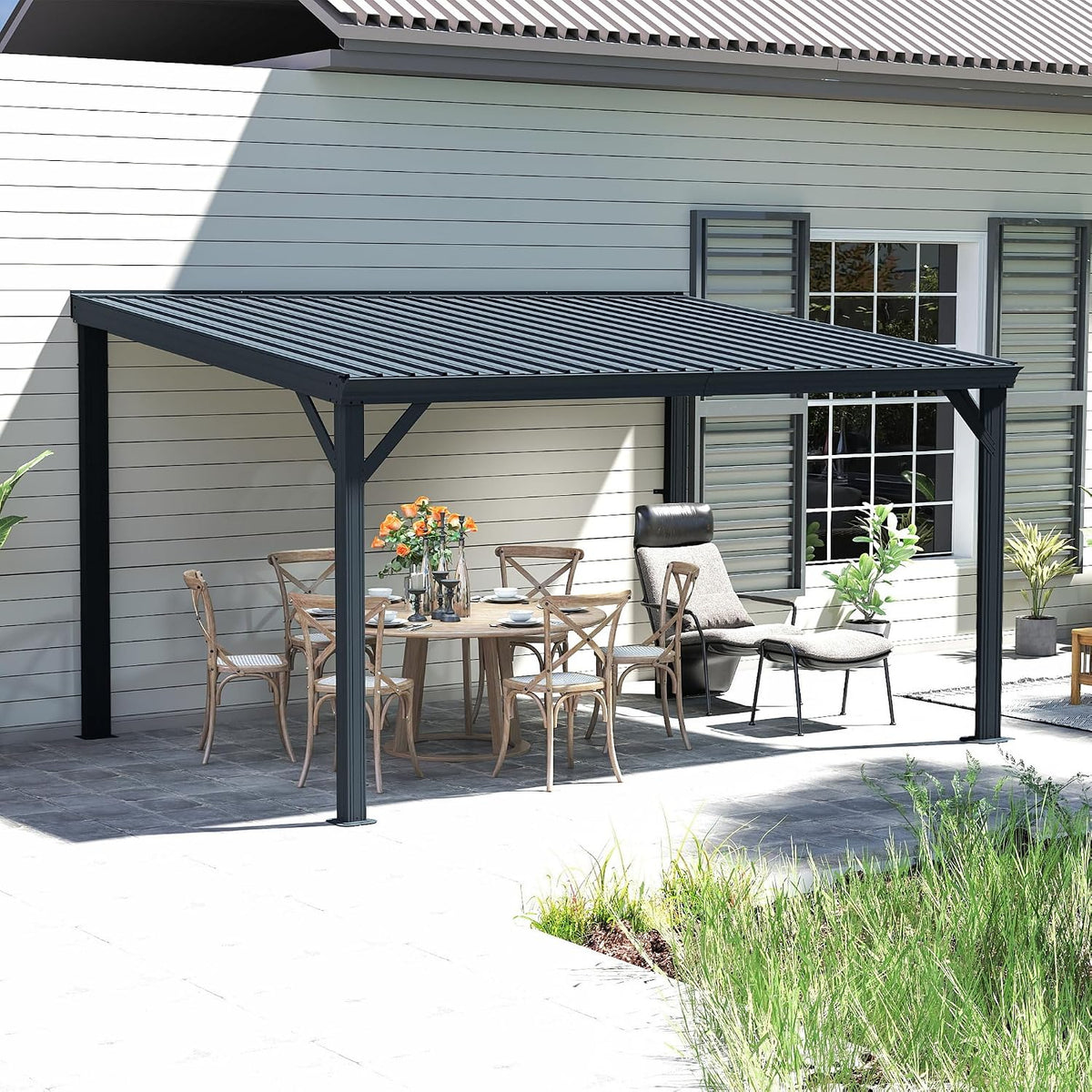 Transform Your Outdoor Space with the Stylish Domi 12' x 20' Lean-To Gazebo – Perfect for Patios and Decks!