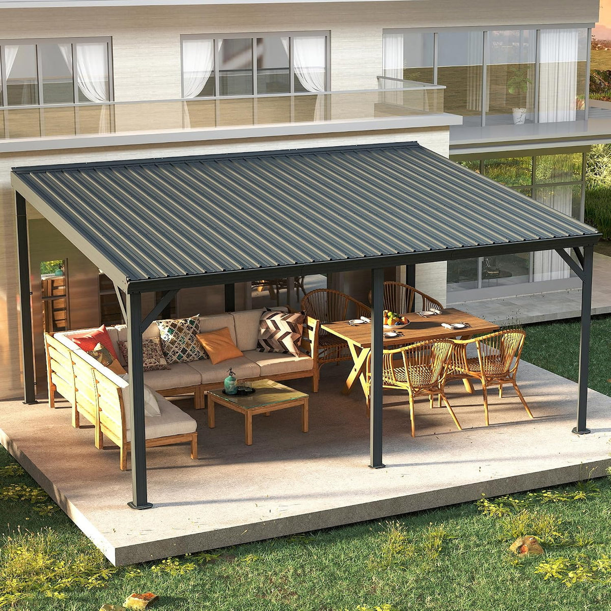 Transform Your Outdoor Space with the Stylish Domi 12' x 20' Lean-To Gazebo – Perfect for Patios and Decks!