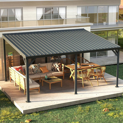 Transform Your Outdoor Space with the Stylish Domi 12' x 20' Lean-To Gazebo – Perfect for Patios and Decks!