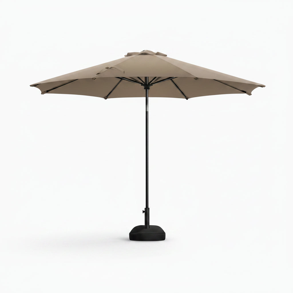 Patio Umbrella Built to Provide Flexible Shade, 9 Ft Wind-Vented Canopy, Push Button Tilt, Crank Lift