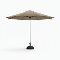 Patio Umbrella Built to Provide Flexible Shade, 9 Ft Wind-Vented Canopy, Push Button Tilt, Crank Lift