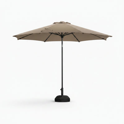 Patio Umbrella Built to Provide Flexible Shade, 9 Ft Wind-Vented Canopy, Push Button Tilt, Crank Lift