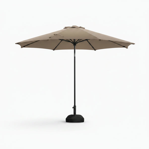 Patio Umbrella Built to Provide Flexible Shade, 9 Ft Wind-Vented Canopy, Push Button Tilt, Crank Lift