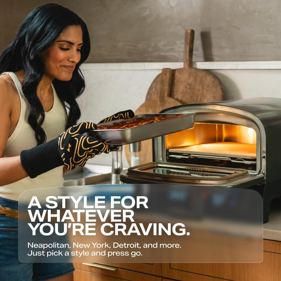 ® Model P Smart Electric Pizza Oven with 12-Inch Stone Baking Surface in Slate Finish