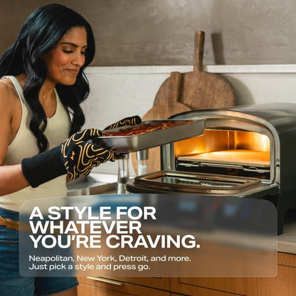 ® Model P Smart Electric Pizza Oven with 12-Inch Stone Baking Surface in Slate Finish