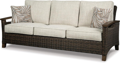 Upgrade Your Outdoor Space with the Signature Design by Ashley Brown Paradise Trail Round Wicker Fire Pit Table