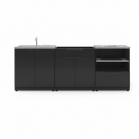 Modular Outdoor Kitchen Designed for Year-Round Entertaining, 304 Stainless Steel, Sink and Bar Cabinets