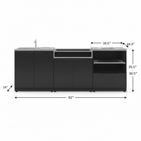 Modular Outdoor Kitchen Designed for Year-Round Entertaining, 304 Stainless Steel, Sink and Bar Cabinets