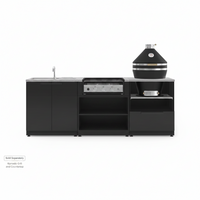Modular Outdoor Kitchen Designed for Year-Round Entertaining, 304 Stainless Steel, Sink and Bar Cabinets
